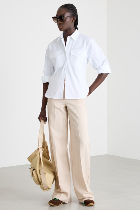 Camicia in popeline con tasche Intrend