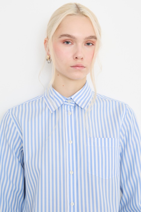 Camicia dritta in popeline