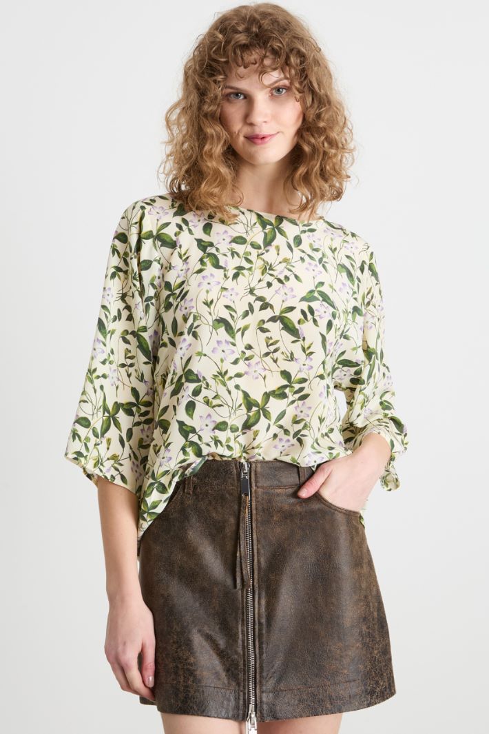 Printed silk twill blouse Intrend - 2