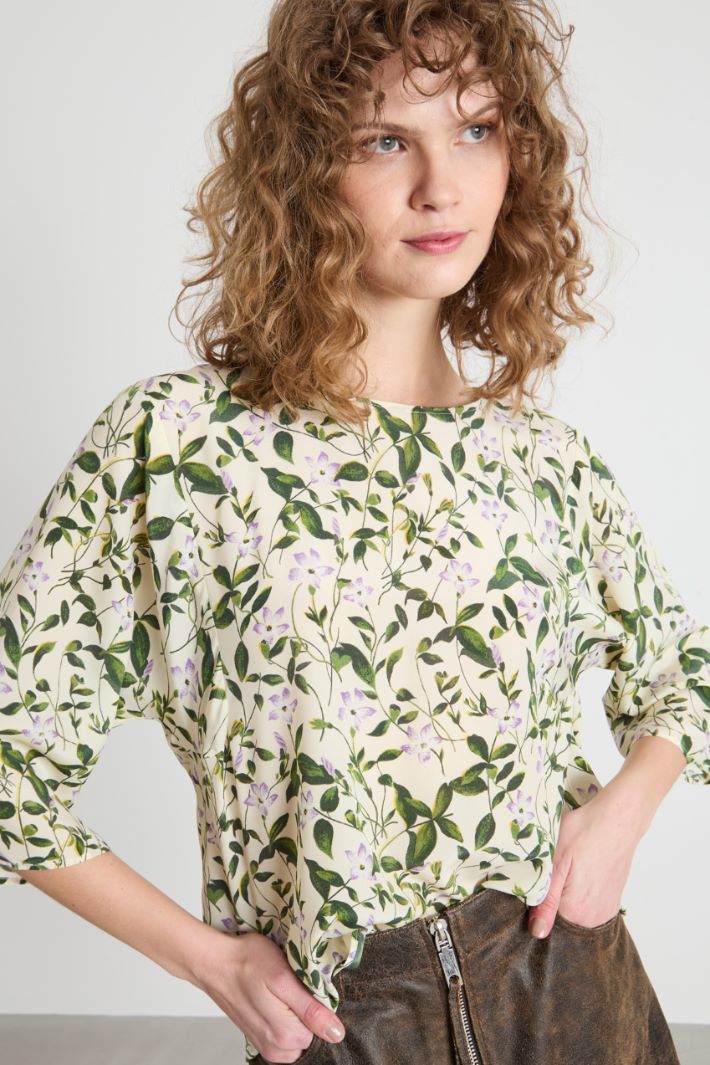 Printed silk twill blouse Intrend - 3