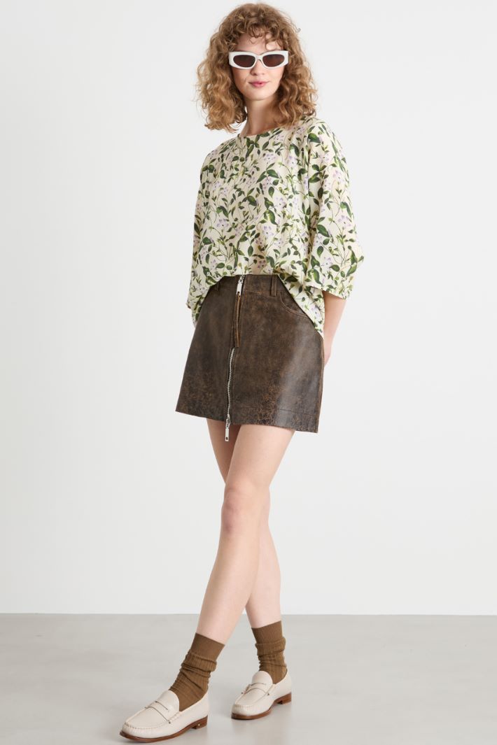 Printed silk twill blouse Intrend