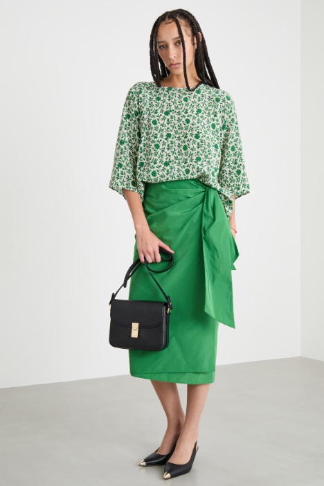 Printed silk twill blouse Intrend