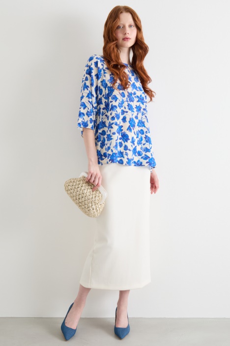 Printed silk twill blouse Intrend