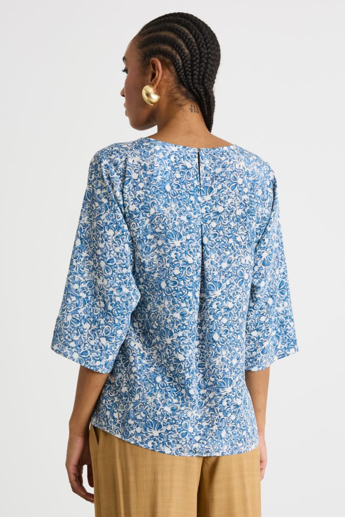 Printed silk twill blouse Intrend - 4