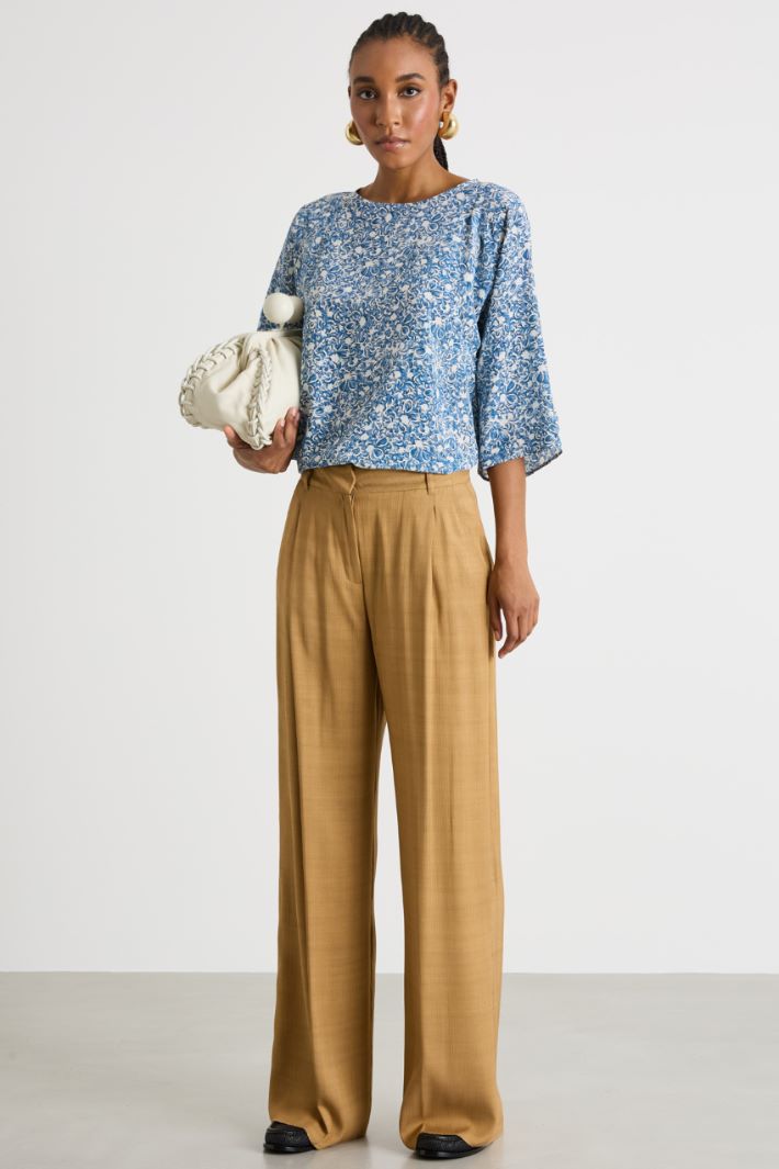 Printed silk twill blouse Intrend