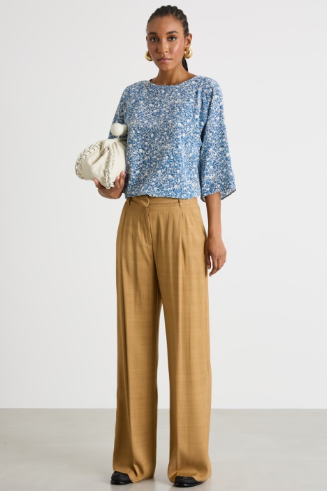 Printed silk twill blouse Intrend