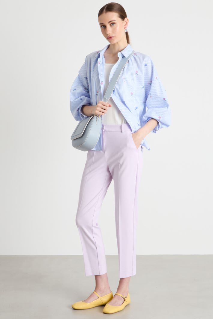 Embroidered poplin shirt Intrend