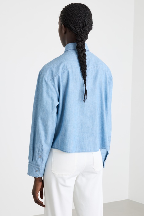 Camicia con colletto ricamato