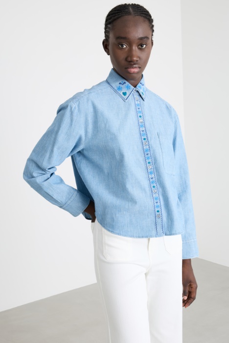 Camicia con colletto ricamato Intrend