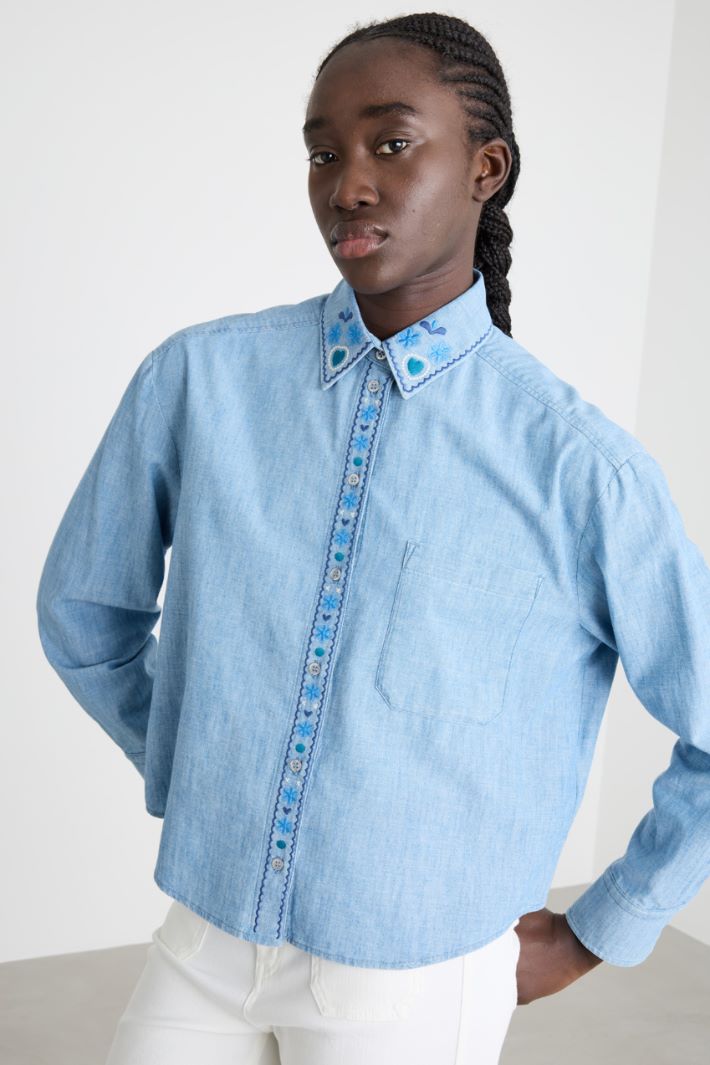 Camicia con colletto ricamato Intrend - 3