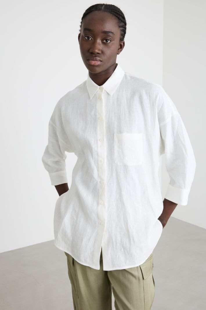 Camicia in tela con maniche tre quarti Intrend - 2