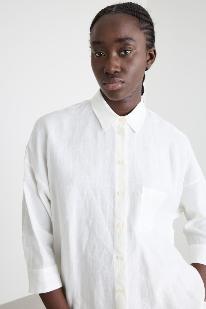 Camicia in tela con maniche tre quarti Intrend - 3