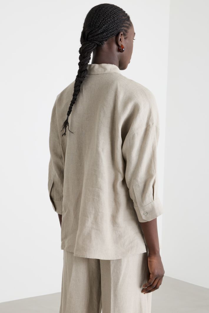 Camicia in tela con maniche tre quarti Intrend - 4