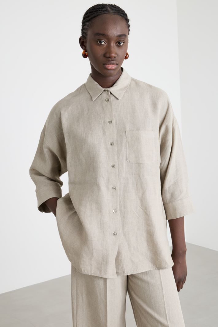 Camicia in tela con maniche tre quarti Intrend - 2