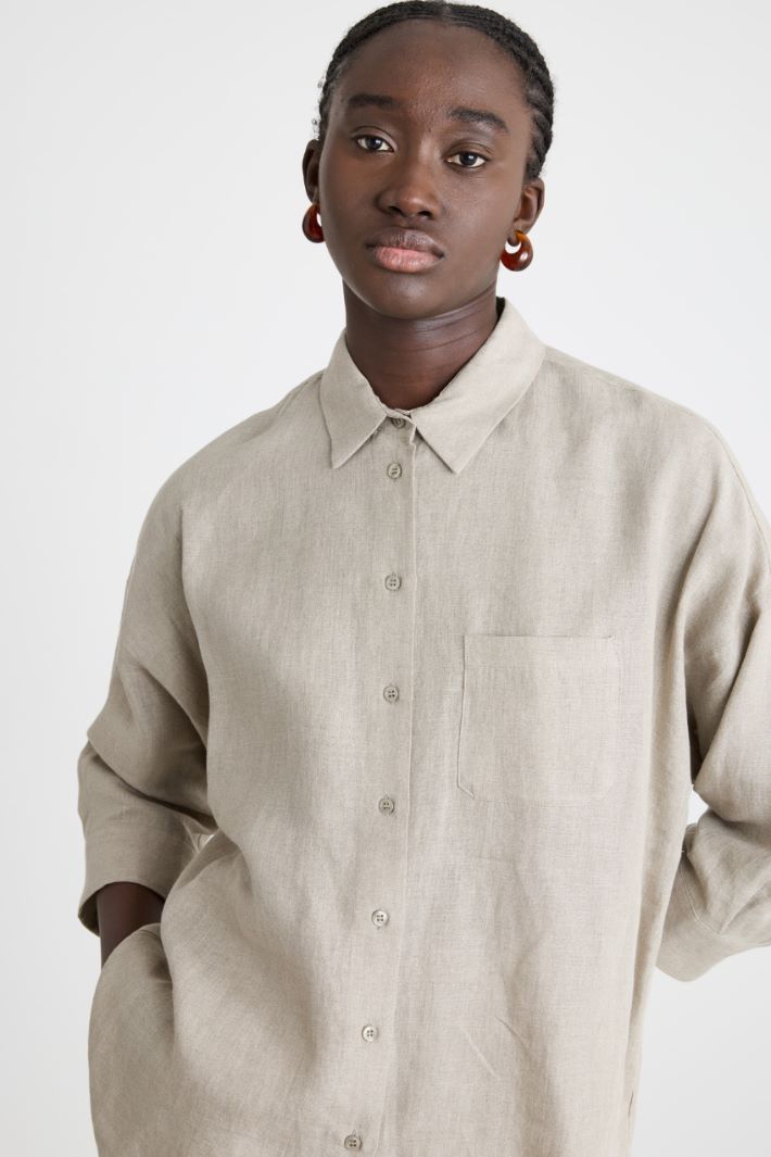 Camicia in tela con maniche tre quarti Intrend - 3
