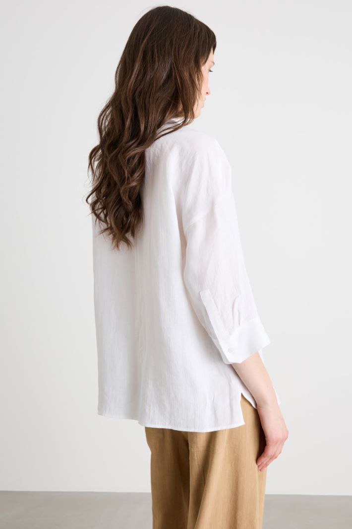 Camicia in tela con maniche tre quarti Intrend - 4