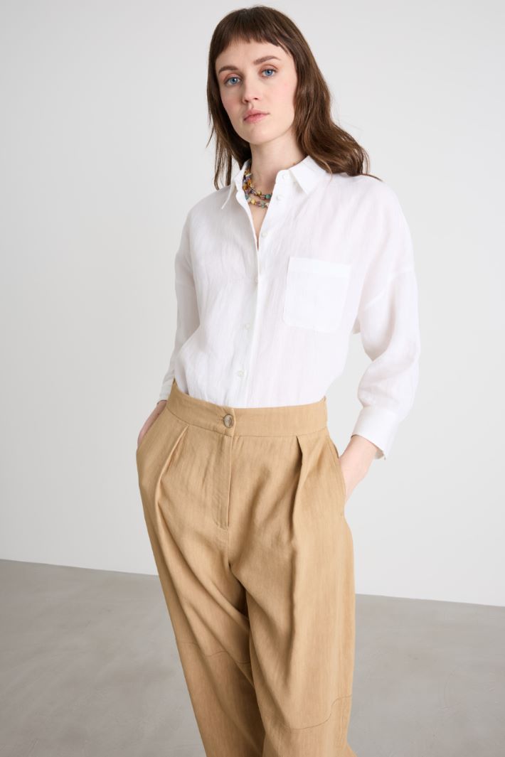 Camicia in tela con maniche tre quarti Intrend - 2