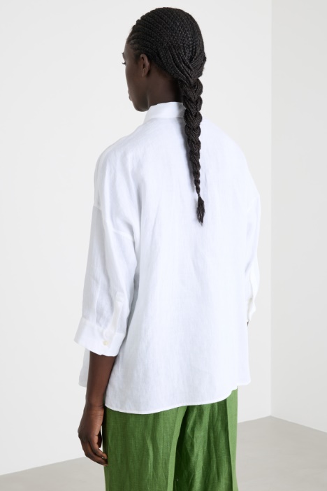 Camicia in tela con maniche tre quarti