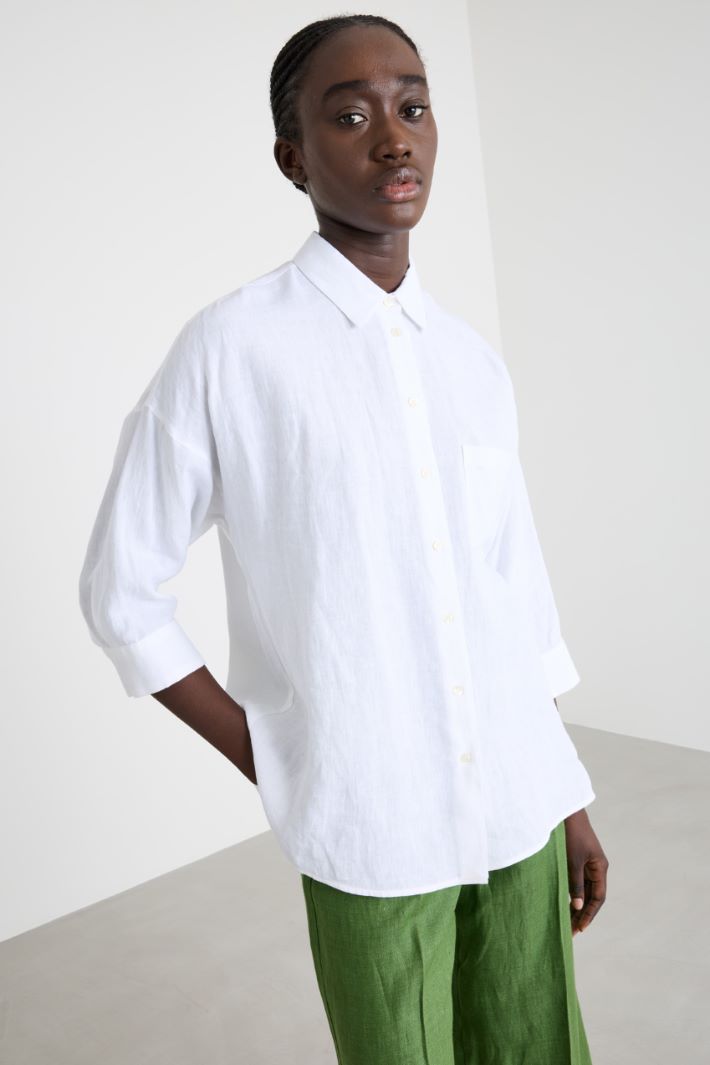 Camicia in tela con maniche tre quarti Intrend - 2