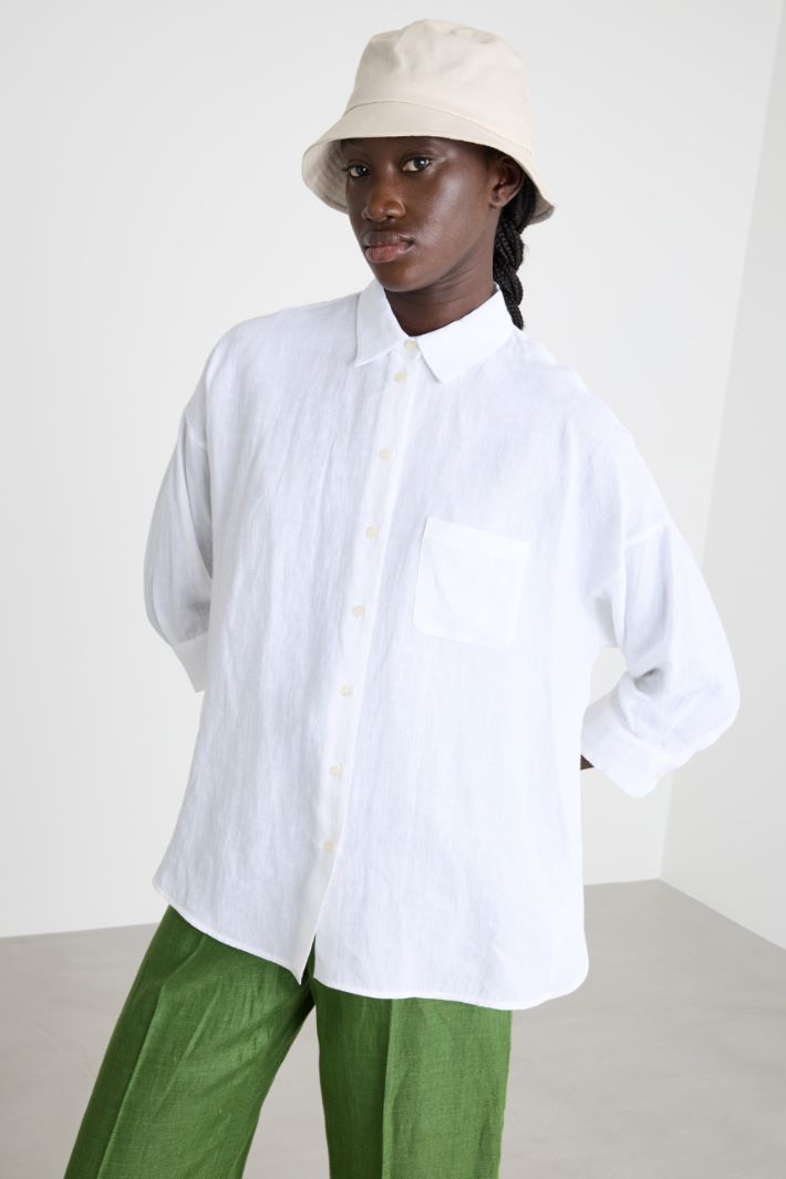 Camicia in tela con maniche tre quarti Intrend - 3