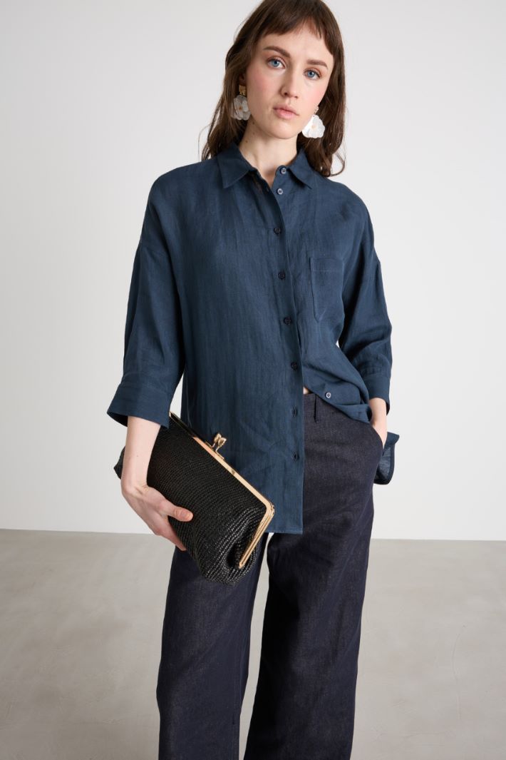 Camicia in tela con maniche tre quarti Intrend - 2