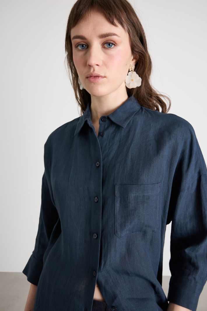 Camicia in tela con maniche tre quarti Intrend - 3