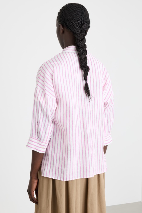 Camicia in tela con maniche tre quarti