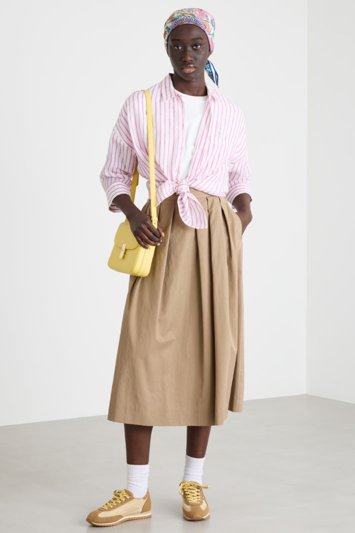 Camicia in tela con maniche tre quarti Intrend