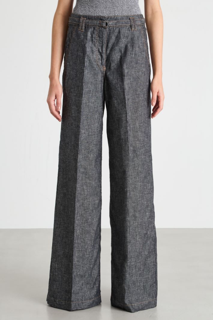 Wide-leg denim-effect trousers Intrend - 2