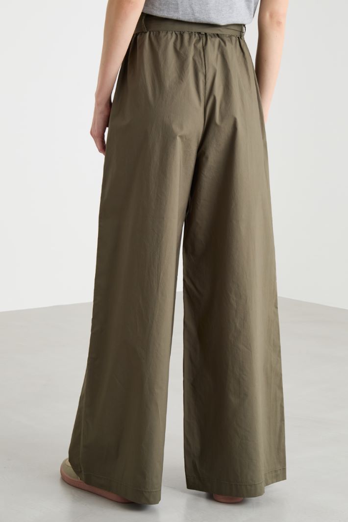 Wide-leg poplin trousers Intrend - 4