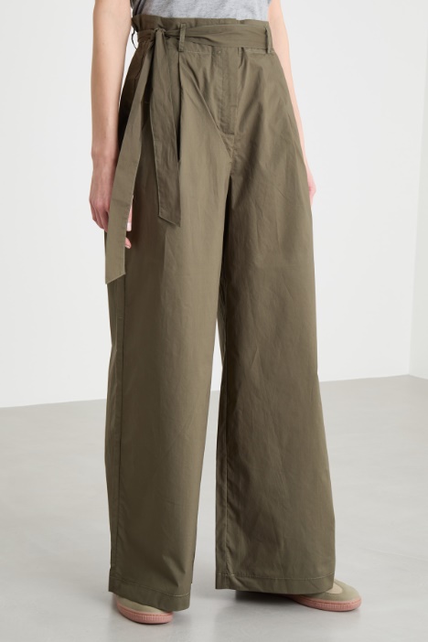 Pantalone ampio in popeline
