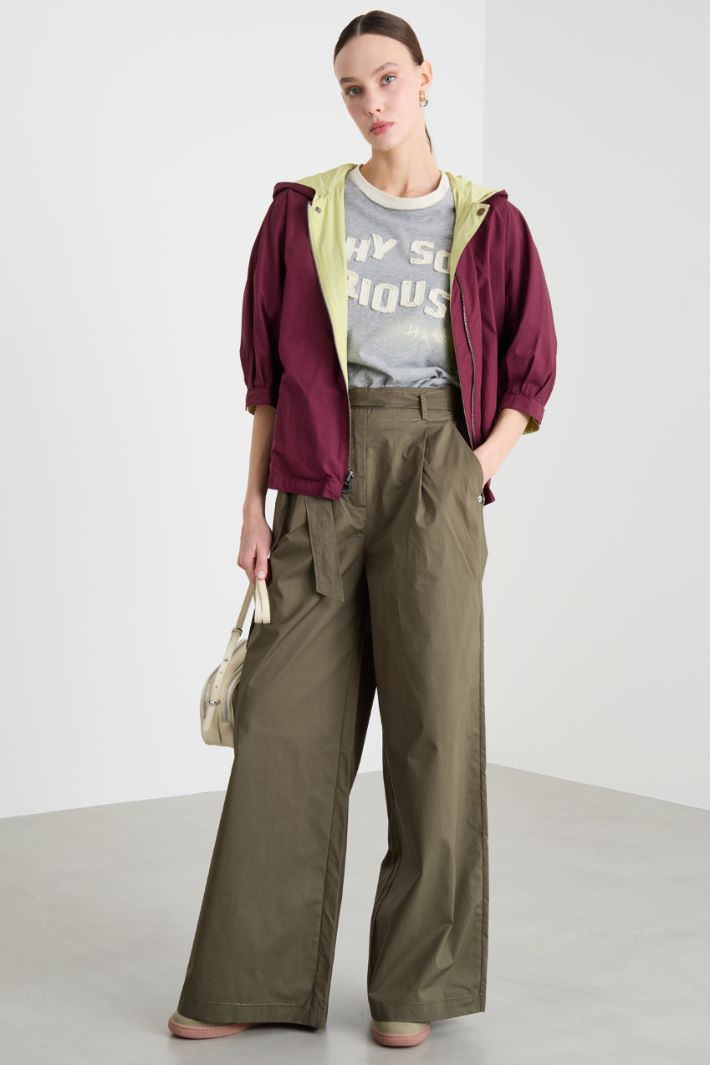 Wide-leg poplin trousers Intrend
