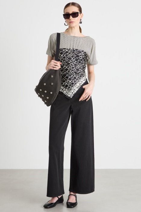 Wide-leg drill trousers Intrend