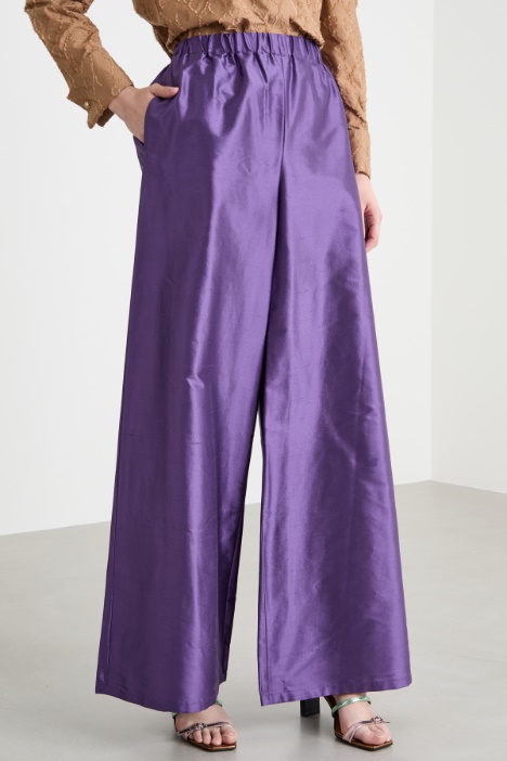 Pantalone palazzo in shantung