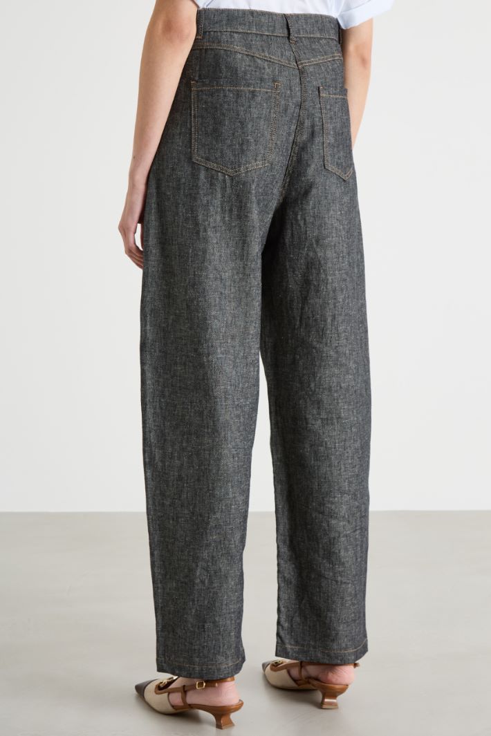 Denim-effect barrel trousers Intrend - 4