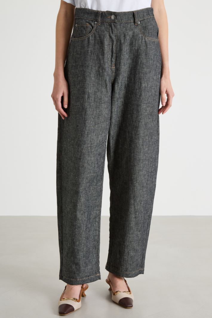 Denim-effect barrel trousers Intrend - 2