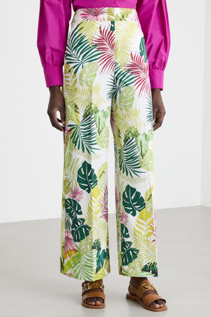 Pantalone in popeline a fantasia Intrend - 2