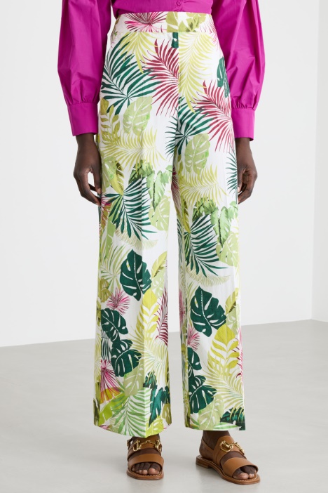 Pantalón de popelina estampado