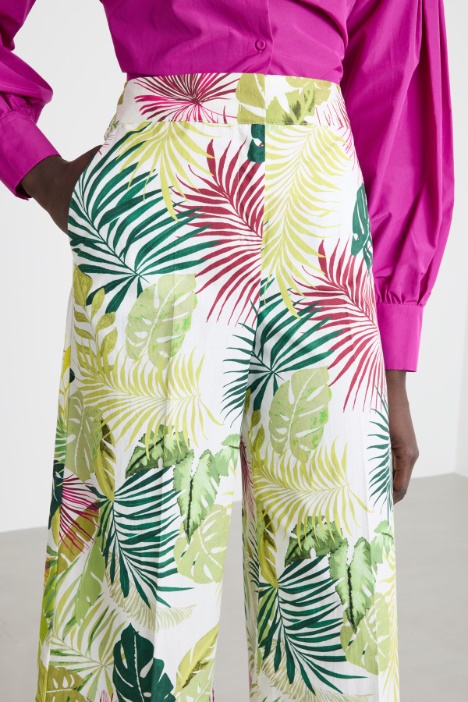 Pantalón de popelina estampado