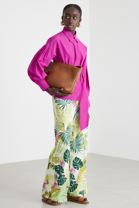 Pantalone in popeline a fantasia Intrend