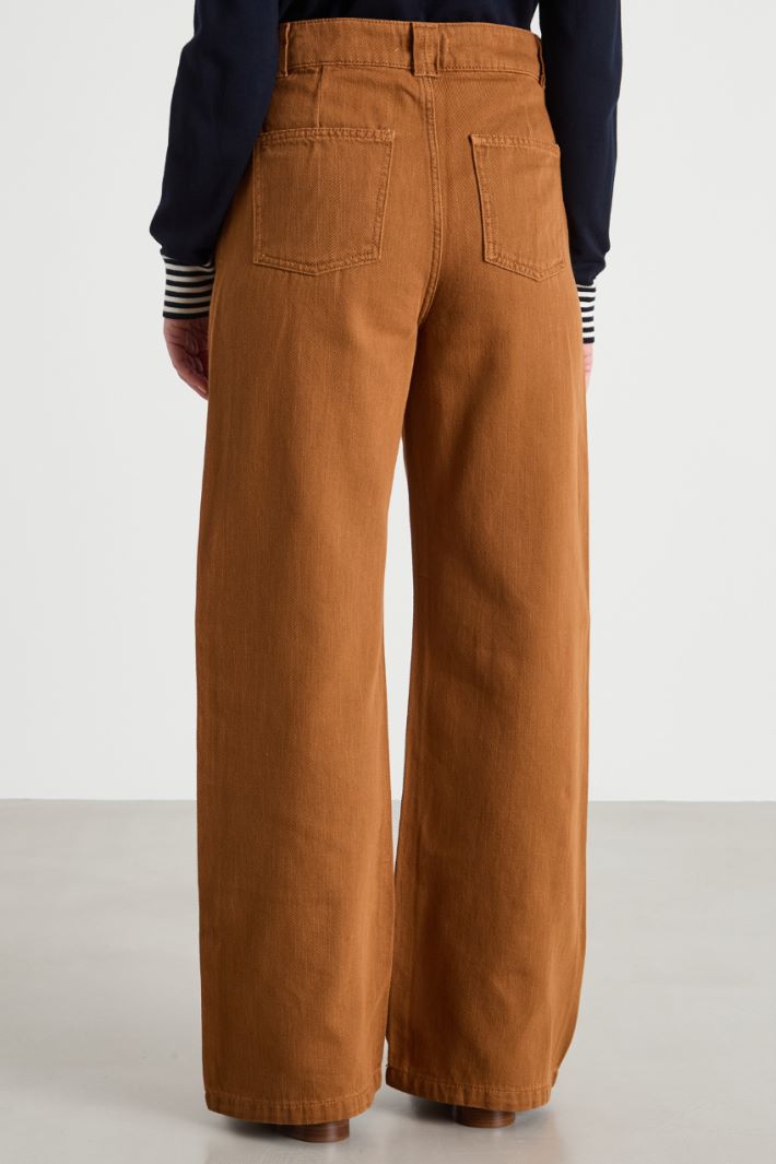 Wide-leg drill trousers Intrend - 4