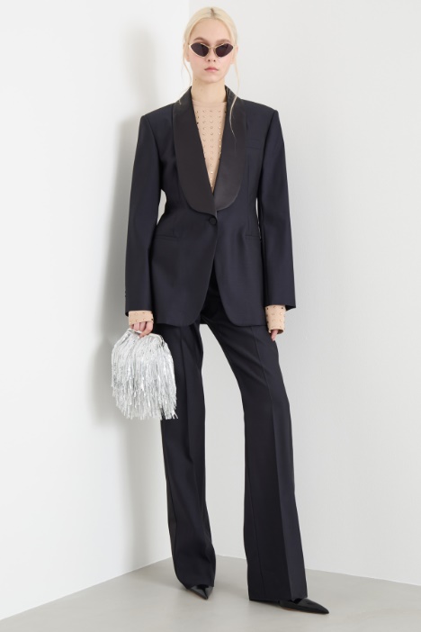 Straight-fit trousers in matte satin Intrend