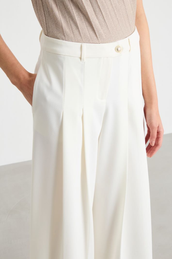 Wide-leg twill trousers Intrend - 3