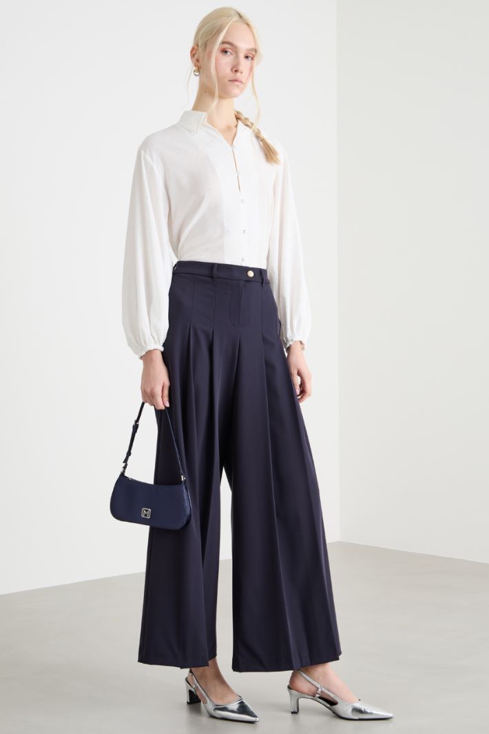 Wide-leg twill trousers Intrend