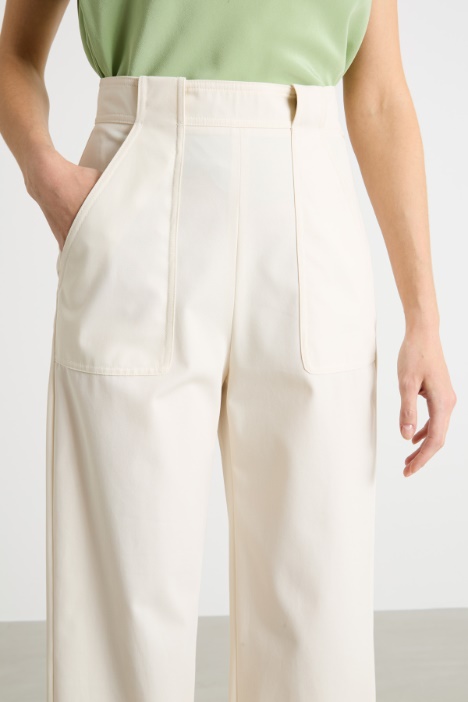 Pantalone a vita alta in twill