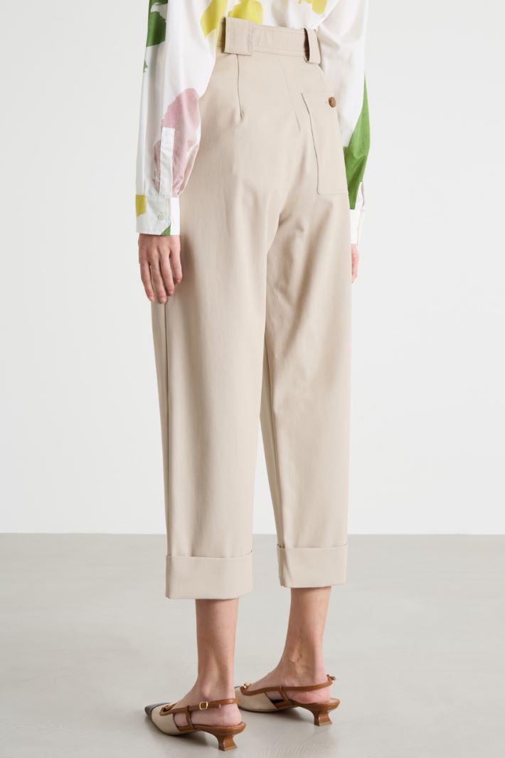 Pantalone a vita alta in twill Intrend - 4