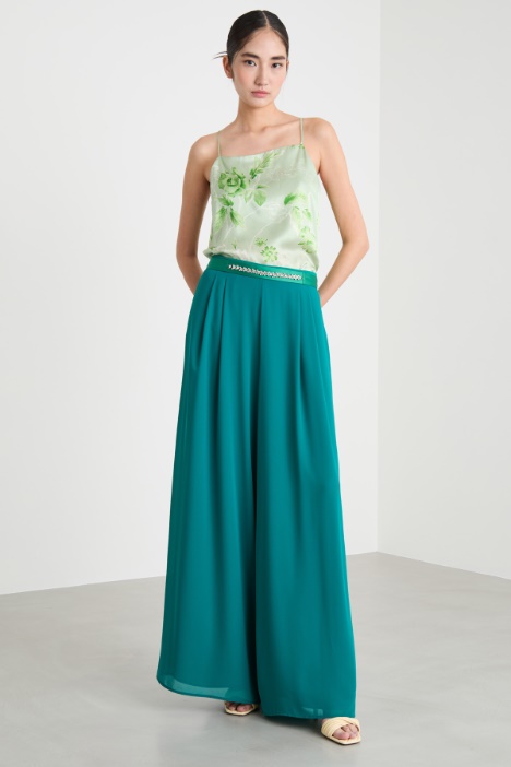Flared georgette trousers Intrend