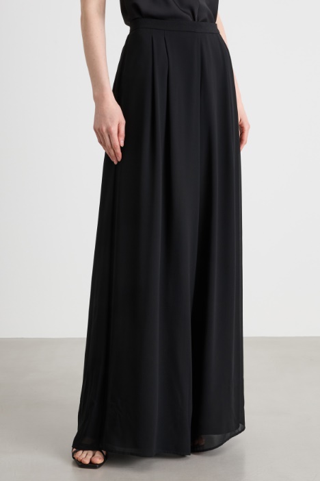 Pantalón ancho de georgette