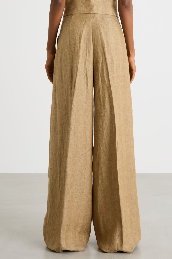 Linen palazzo trousers Intrend - 4