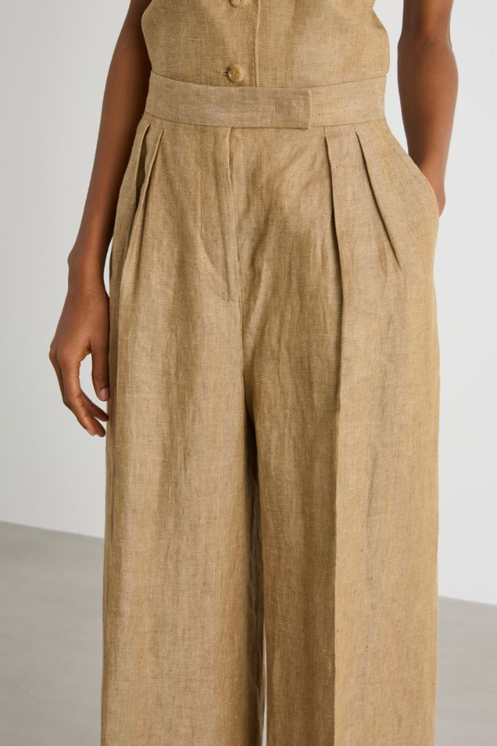 Linen palazzo trousers Intrend - 3